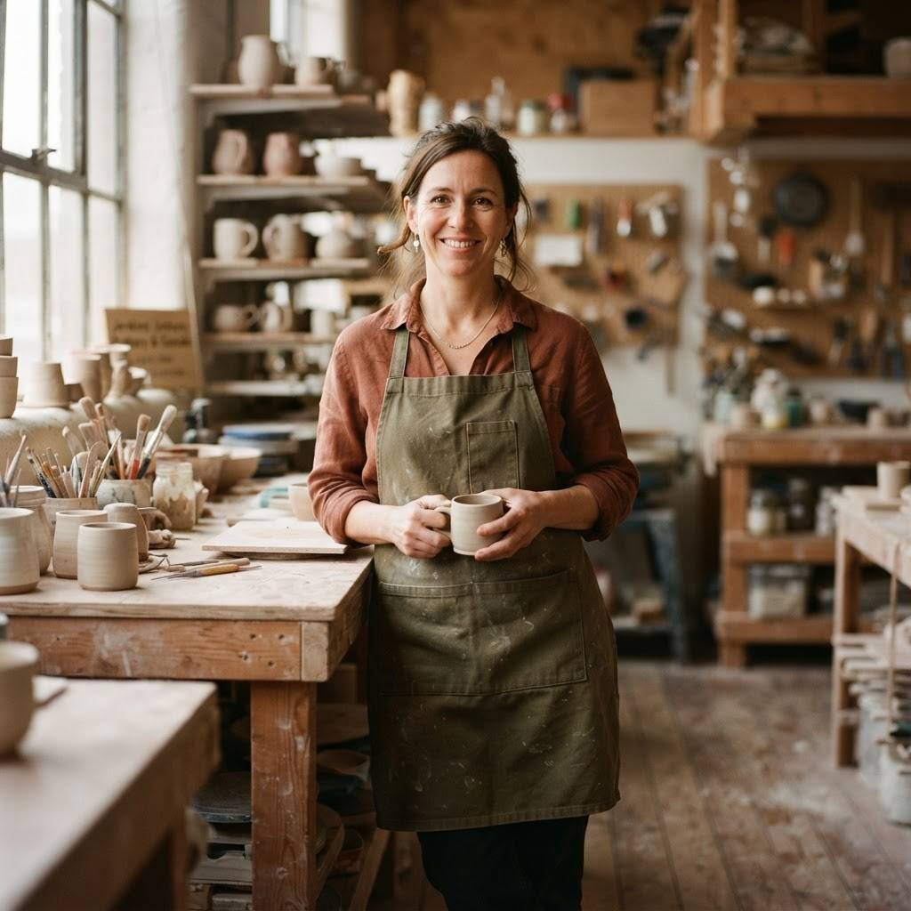 Small business owner standing in their workshop